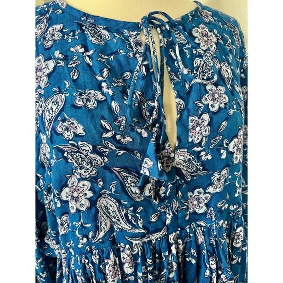 SUNDRY US Size XL /14 Blouson Sleeve Midi Cotton Dress New With Tags - Picture 8 of 15